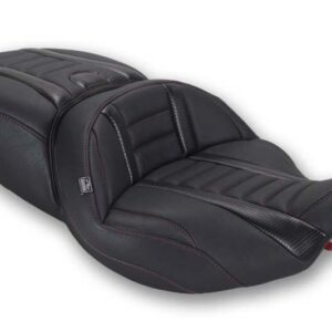 Mustang 23-26 Harley CVO Road Glide, Street Glide, ST Deluxe 1pc 2Up Blk w/Dark Cherry Thread