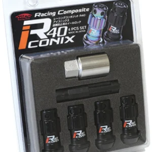 Project Kics 12X1.50 R40 Iconix Black Lug Nut Lock Set - 4