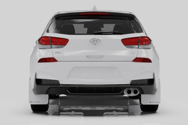 Rally Armor 19-21 Hyundai Elantra GT N Line/i30 Black UR Mud Flap w/Performance Blue Logo - product image