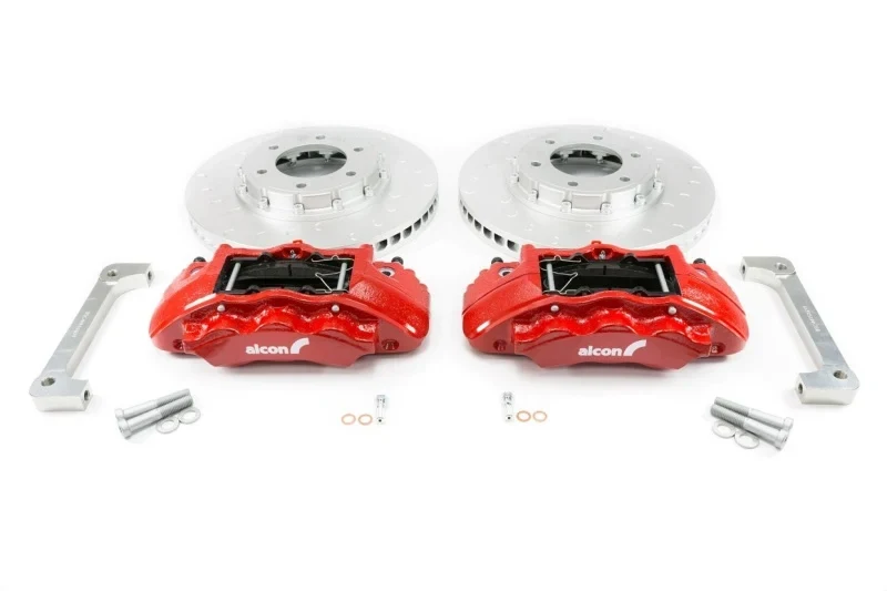 Alcon 2019+ Ford Ranger/2020+ Bronco 2.3L 350x34mm Rotors 6-Piston Calipers Front Brake Kit - Red - product image