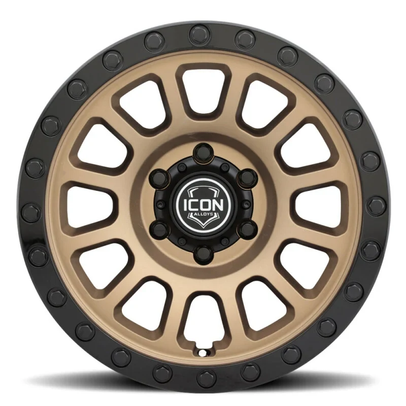 ICON Hulse 17x8.5 / 6x5.5 / 0mm / 4.75in BS Satin Bronze w/ Gloss Black Lip - product image