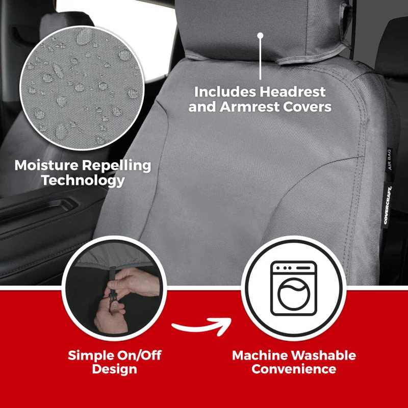 Covercraft 19-26 Mercedes-Benz Sprinter Enduro Waterproof Custom Front Row Seat Covers-Grey - product image