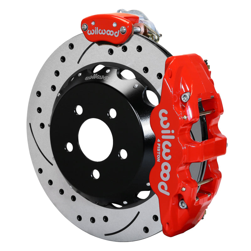 Wilwood kit rear AERO4 C7 vette front spindle 14.00X 1.10 rotor GT SRP red - product image