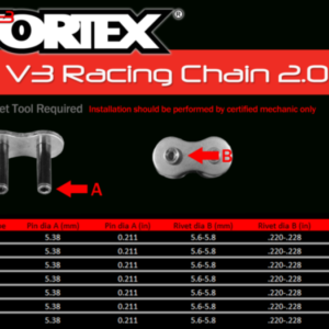 Vortex Racing V3 2.0 Master Link Rivet 520SX3-RCL- Gold