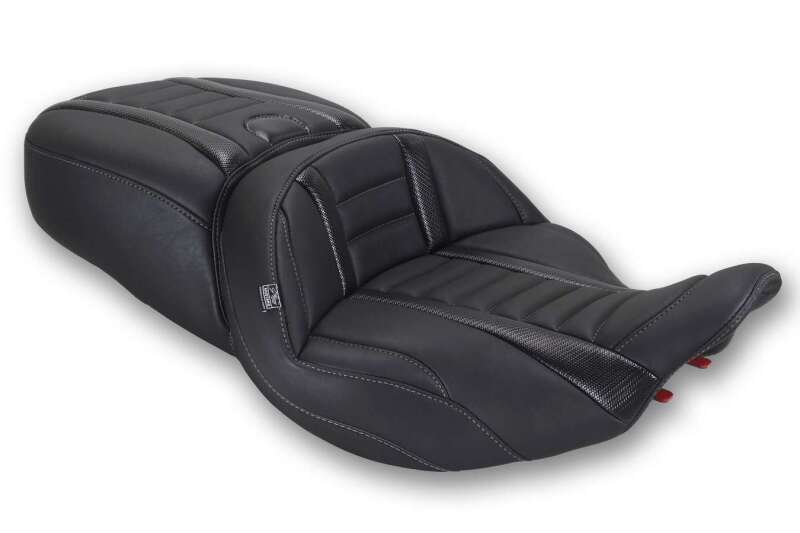 Mustang 23-26 Harley CVO Road Glide, Street Glide, ST Deluxe 1pc 2Up Blk w/Gun Metal Gray Thread - product image