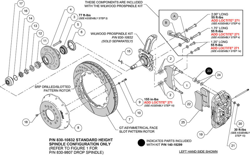 Wilwood kit front XRS6R wwe pro spindle 14.00 rotor GT red - product image
