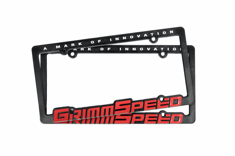 GrimmSpeed License Plate Frame - GrimmSpeed Red Text (Pair) - product image