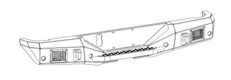 Go Rhino 20-26 Jeep Gladiator JT Crew Cab Rockline Rear Full Width Bumper - Tex. Blk - product image