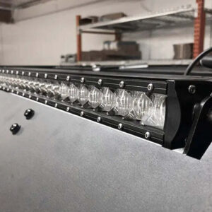 Cali Raised 40in Cutout Prinsu Roof Rack 42in Led Light & Bracket Kit w/ Square Blue Backlit Switch