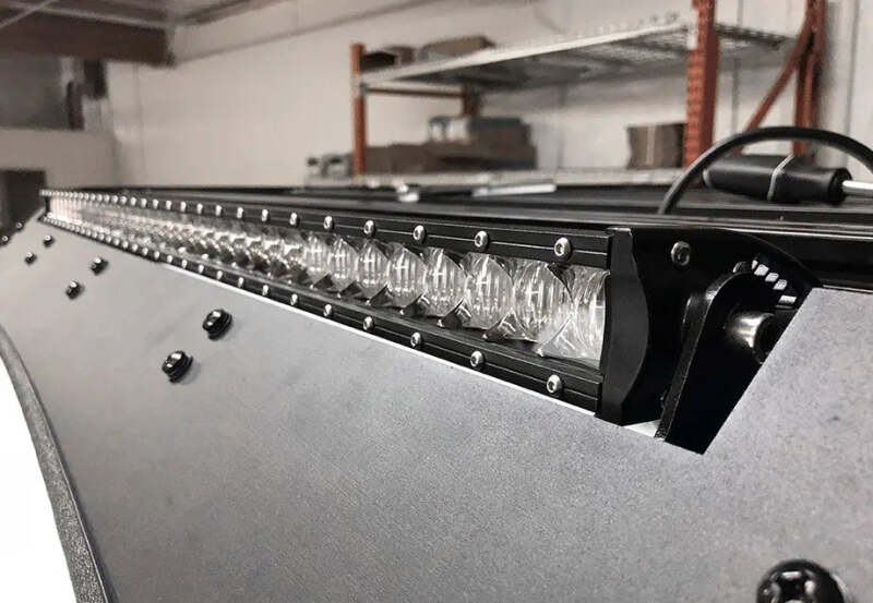 Cali Raised 40in Cutout Prinsu Roof Rack 42in Amber Led Light & Brckt Kit w/ Sq. Blue Backlit Swtch - product image