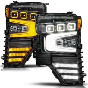 ANZO 22-26 Chevy Silverado 1500 Z-Series LED Projector Headlight - Black Full- Driver Side