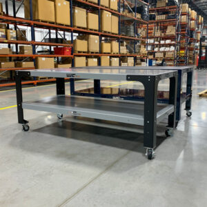 Wehrli Modular Steel Work Bench Top/Shelf Kit - 42in x 72in x .120in Thick (Grey & Raw Steel) - product image