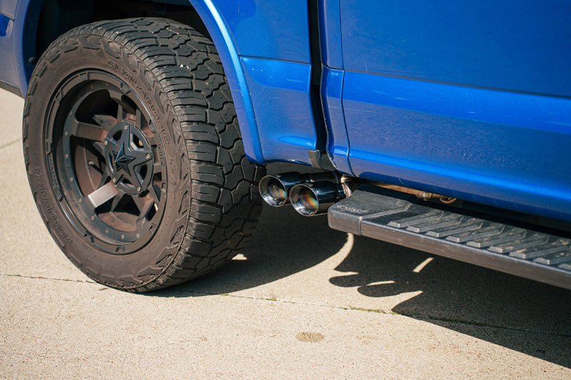 Corsa 15-20 Ford F-150 5.0L (141in WB) 3.0in Lightning Exit Catback w/ 3.5in Twin Black PVD Pro Tips - product image