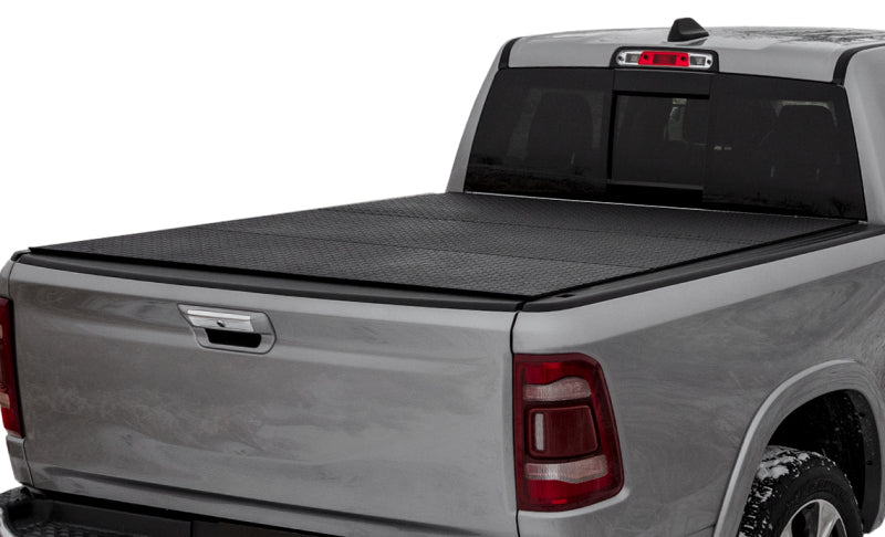 Access 2019+ Ram 1500 5ft 7in Bed (w/ RamBox) LOMAX Tri-Fold Cover - Urethane Diamond Plate - product image