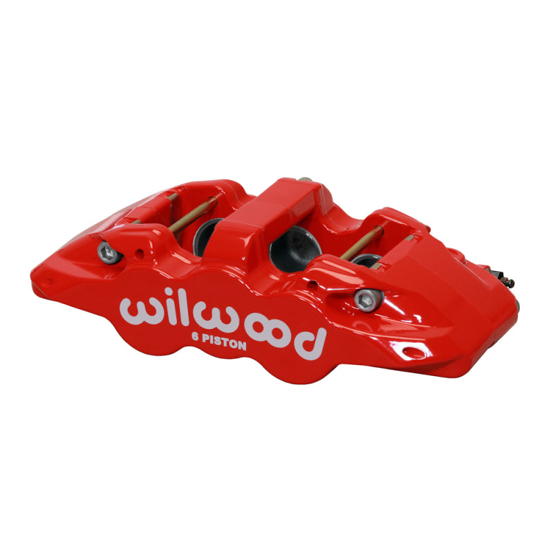Wilwood caliper AERO6 1.75/1.62/1.62 .810 rotor .80 THK pad L/H red - product image