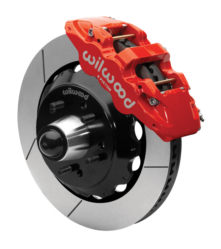 Wilwood kit front AERO6 wwe 63-87 C10 iron pro spindle 14.00 rotor GT 5 lug red - product image