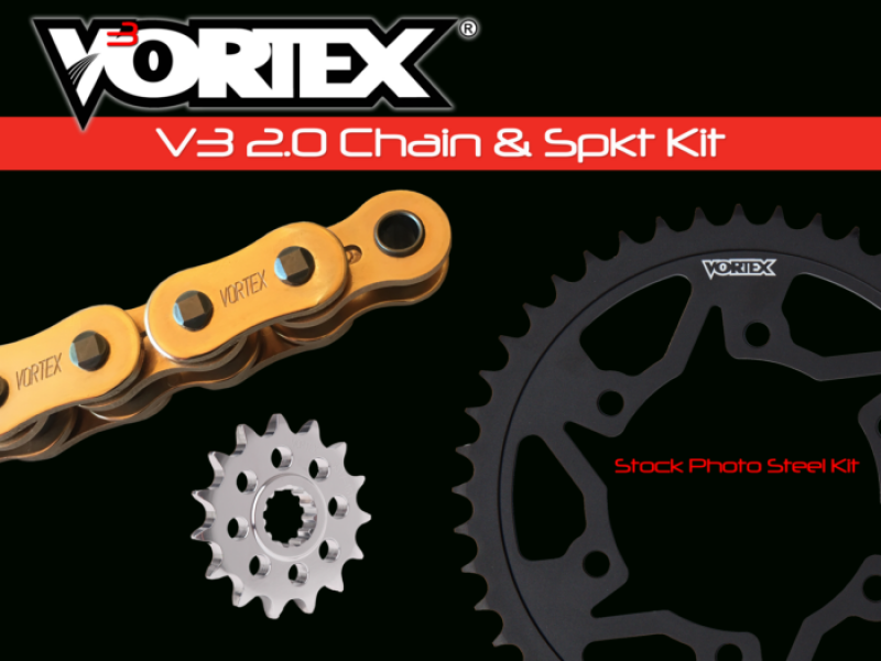 Vortex Racing V3 2.0 Chain and Sprocket Kit 3273-15,251AK-43,G520RX3-114- Gold - product image