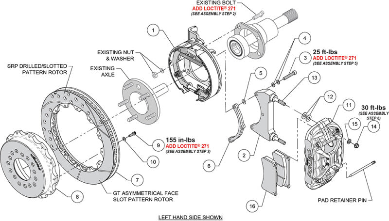 Wilwood kit rear DISC/DRUM XRS4R C10 1971-87/BLAZER 1971-82 5 lug 2.42 12.88 GT red - product image