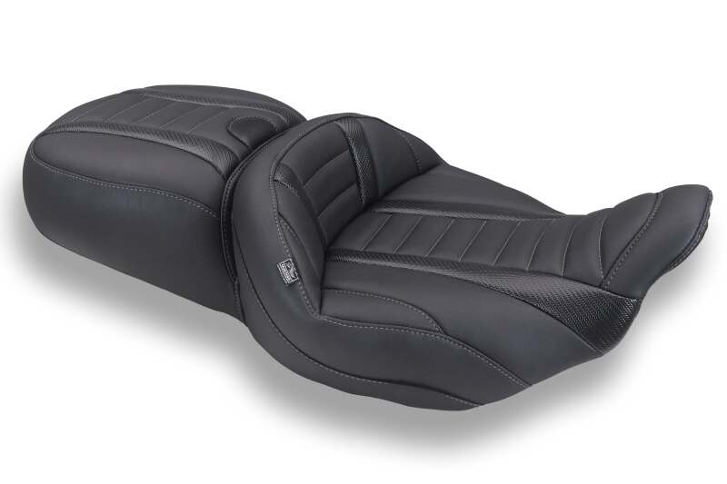 Mustang 23-26 Harley CVO Road Glide, Street Glide, Deluxe ST 1PC 2Up Blk w/ Gun Metal Gray Thread - product image