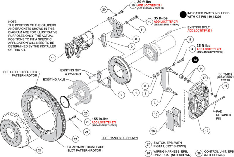 Wilwood kit rear EPB XRS4R big ford new style 2.50 offset 12.88 rotor SRP - product image