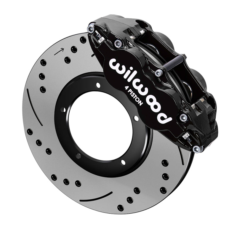 Wilwood kit front FNSL4R PORS 911 1984- 89 3.5 MT 11.10X.95 rotor SRP black W/LINES - product image