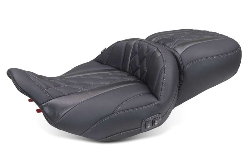 Mustang 23-26 Harley CVO Road Glide Street Glide Heated Deluxe Diamond ST 1pc 2Up Blk w/GM Thread - product image