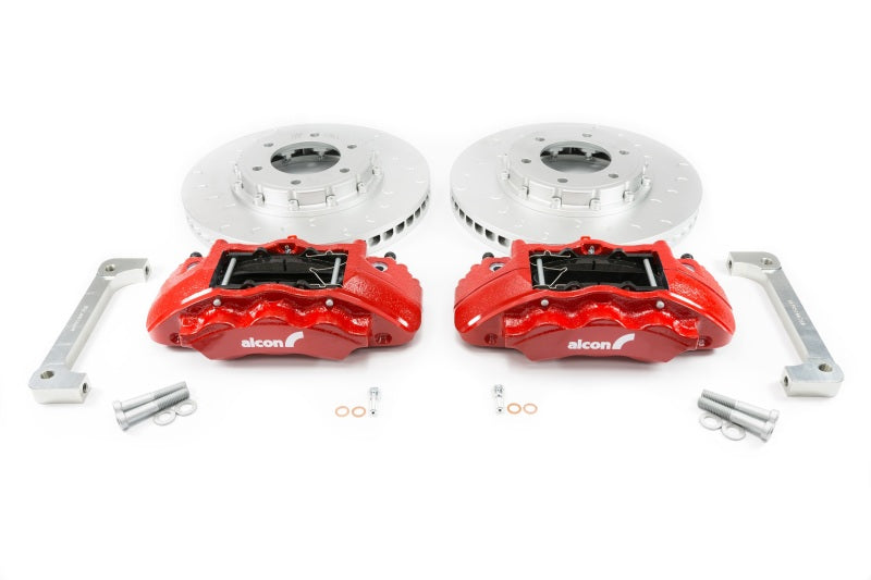 Alcon 2019+ Ford Ranger/2020+ Bronco 2.3L 350x34mm Rotors 6-Piston Calipers Front Brake Kit - Red - product image