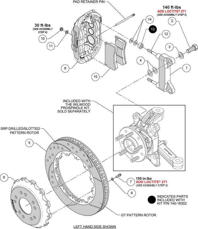 Wilwood kit front XRS6R wwe C10 alum pro spindle 13.06 rotor GT - product image