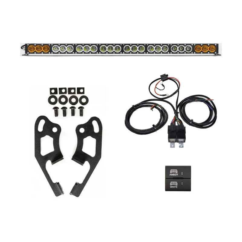Cali Raised Sherpa Roof Rack Dual Funct. Light Bar & Mount Brckt Kit w/ Wire Harness & Square Switch - product image