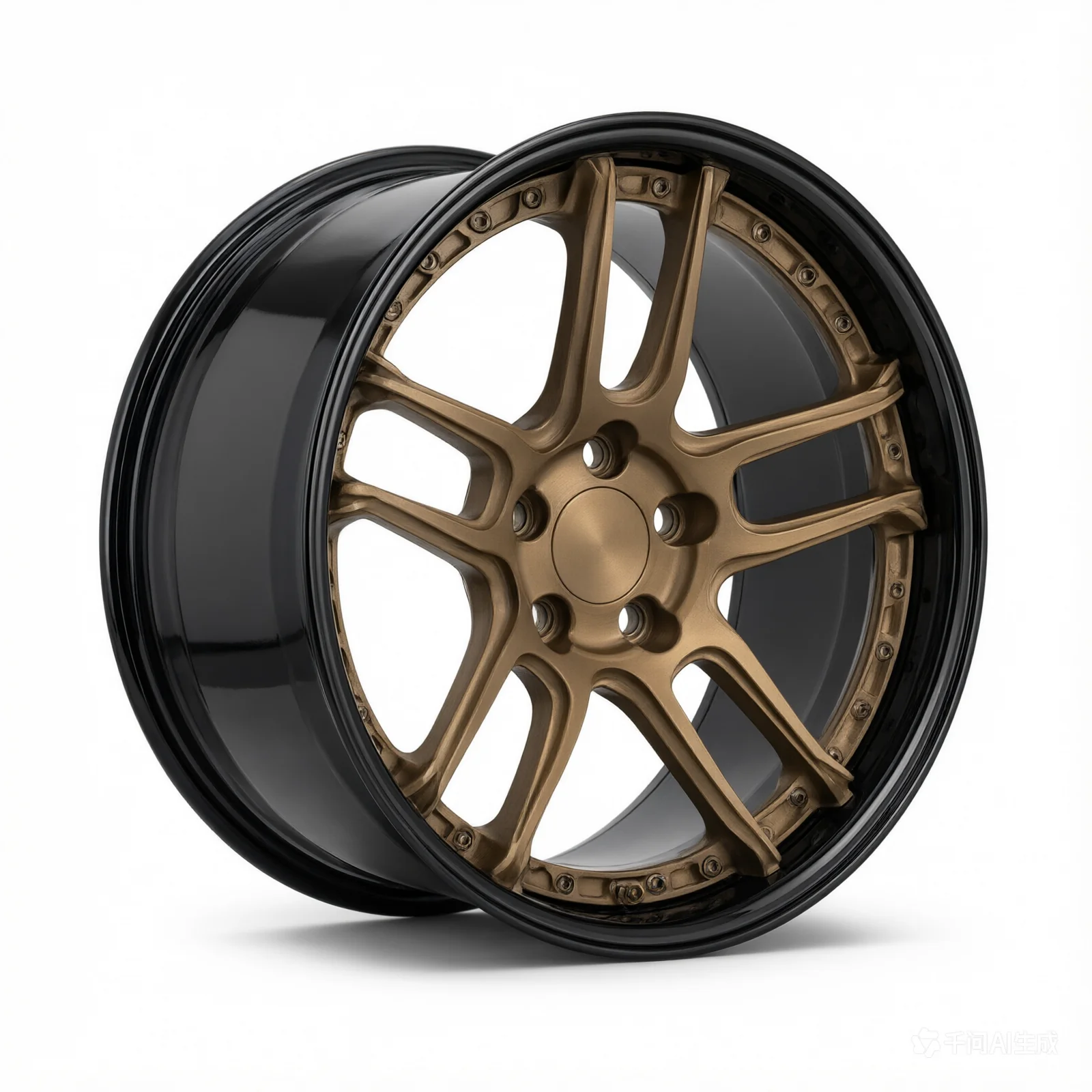 Vossen Forged GEN-01 3PIECE - 20x10 - ET-18 - 6x139 - 77.8 - SATIN BRONZE CENTER / GLOSS BLACK LIP - product image