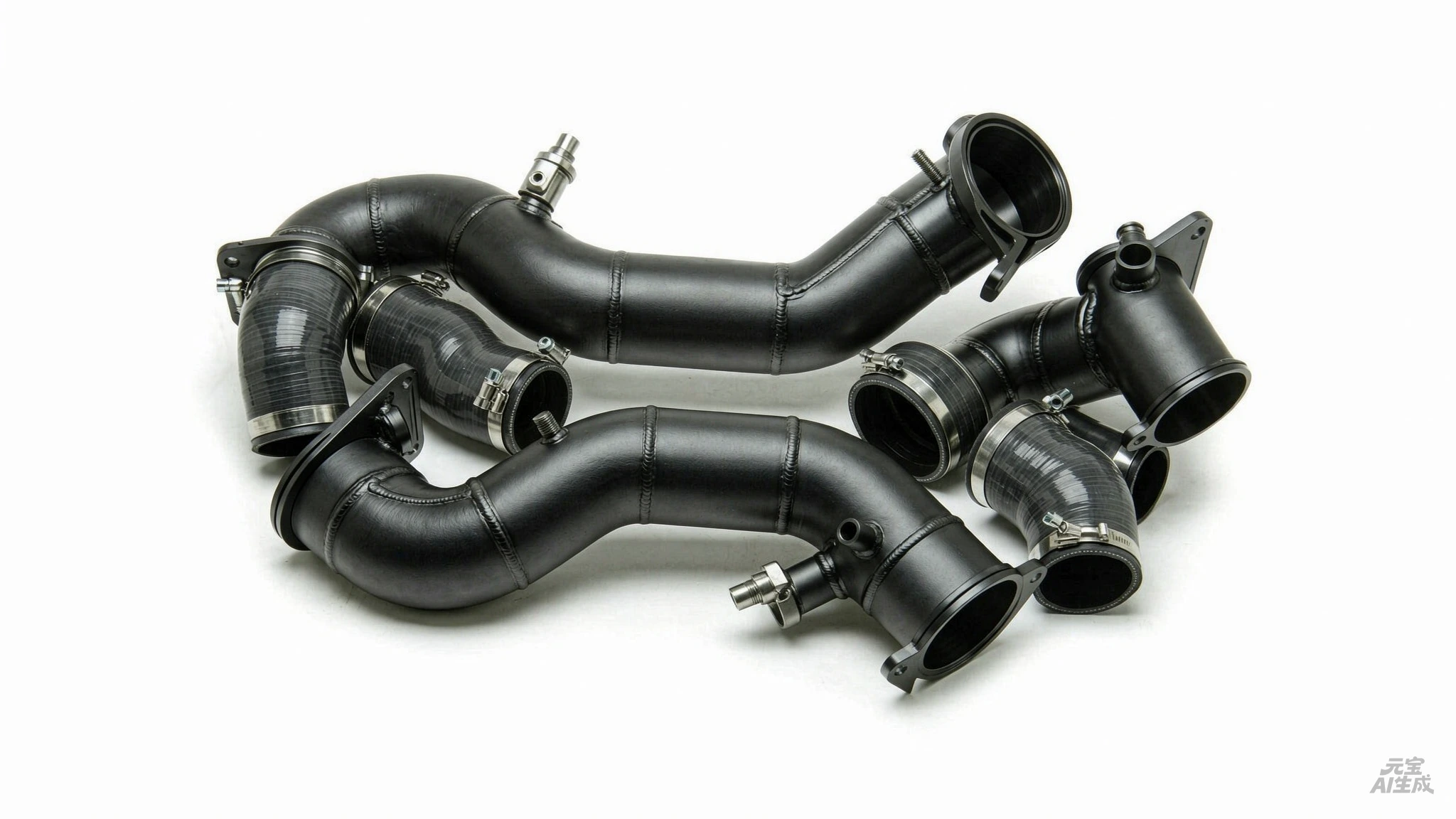 Wehrli 19-24 Cummins 6.7L Passenger (Hot) Side 3.5in Intercooler Pipe - Gloss Black - product image