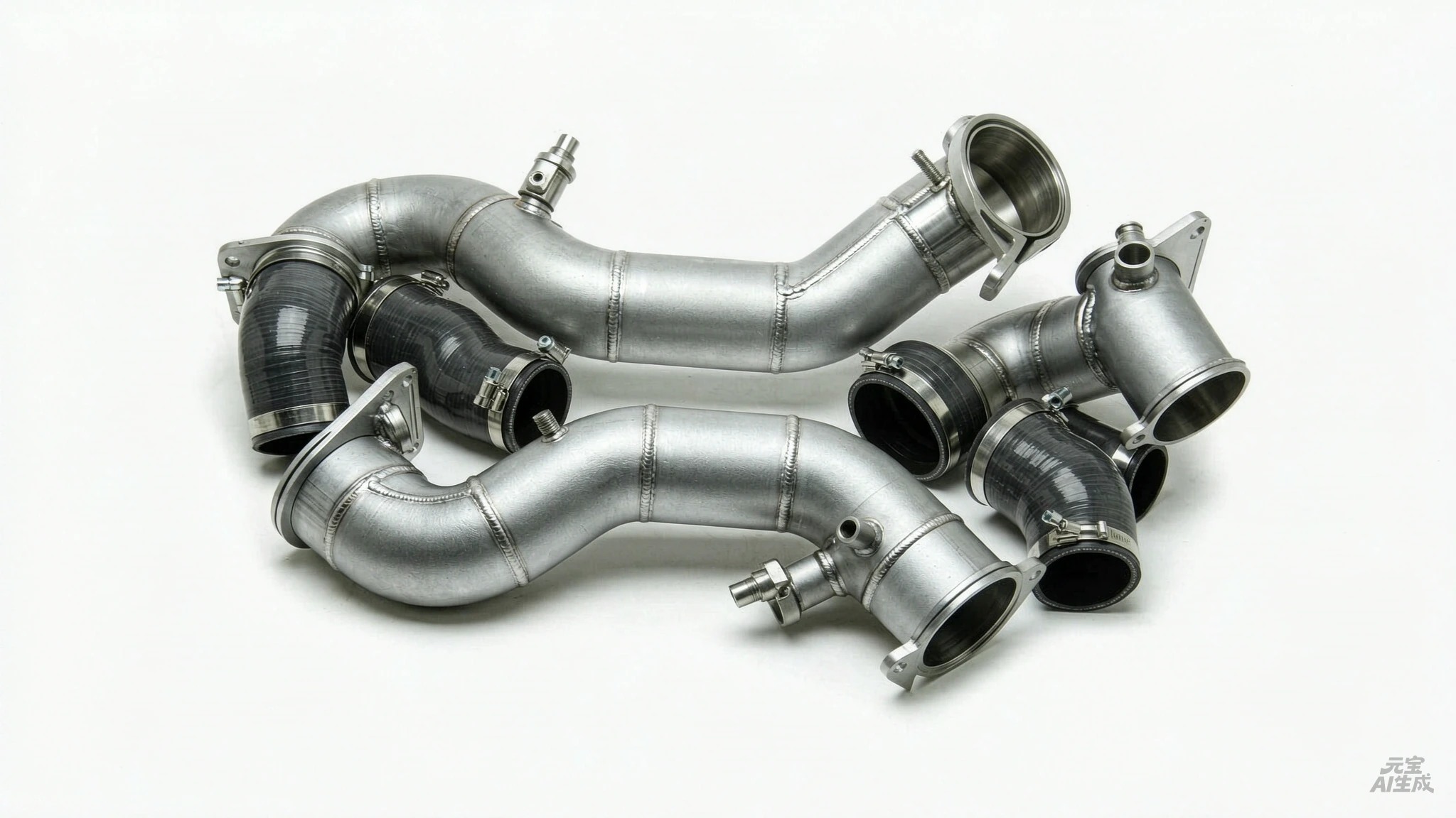 Wehrli 19-24 Cummins 6.7L Passenger (Hot) Side 3.5in Intercooler Pipe - Flat Black - product image